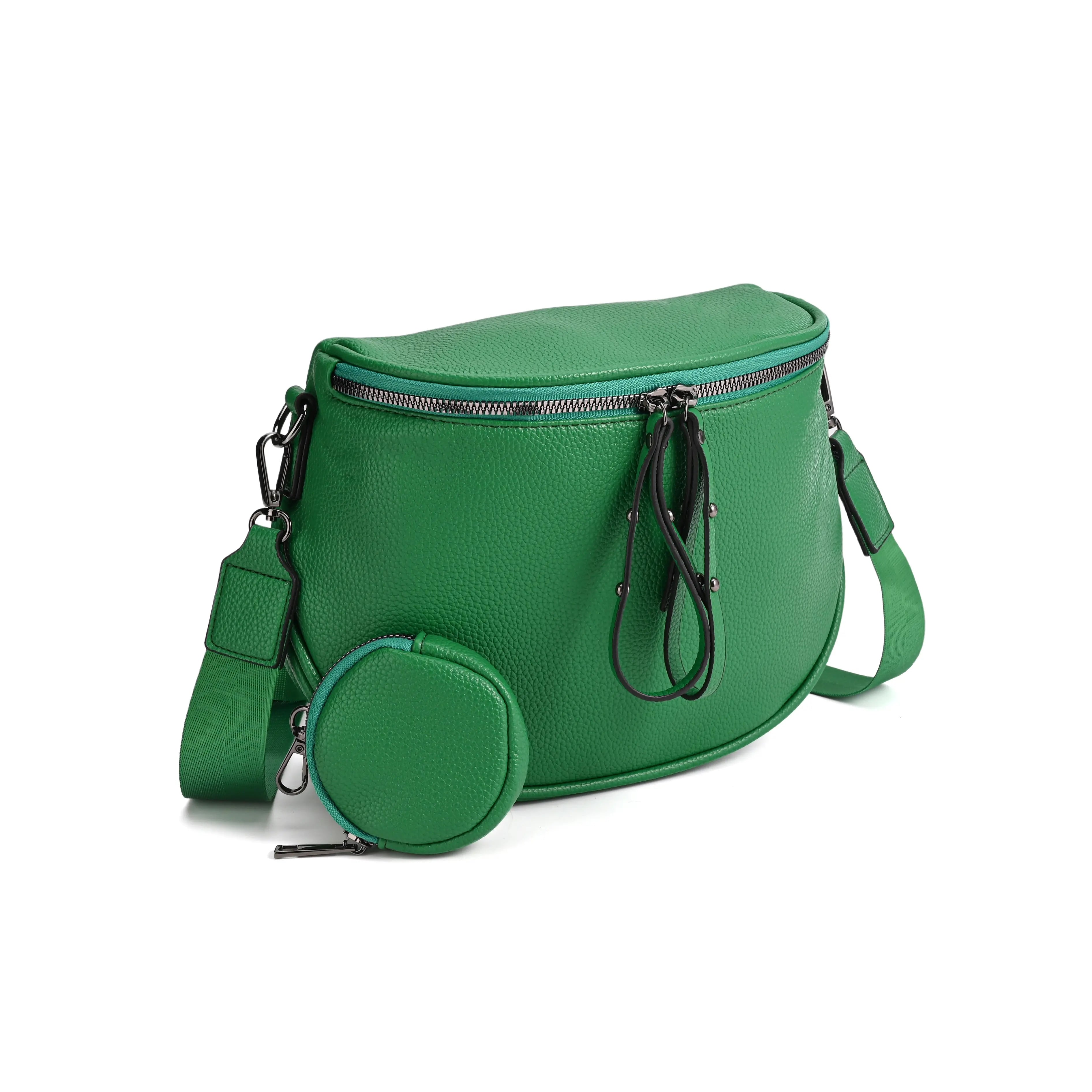Half-Moon Cross Body Bag With Detachable Pouch