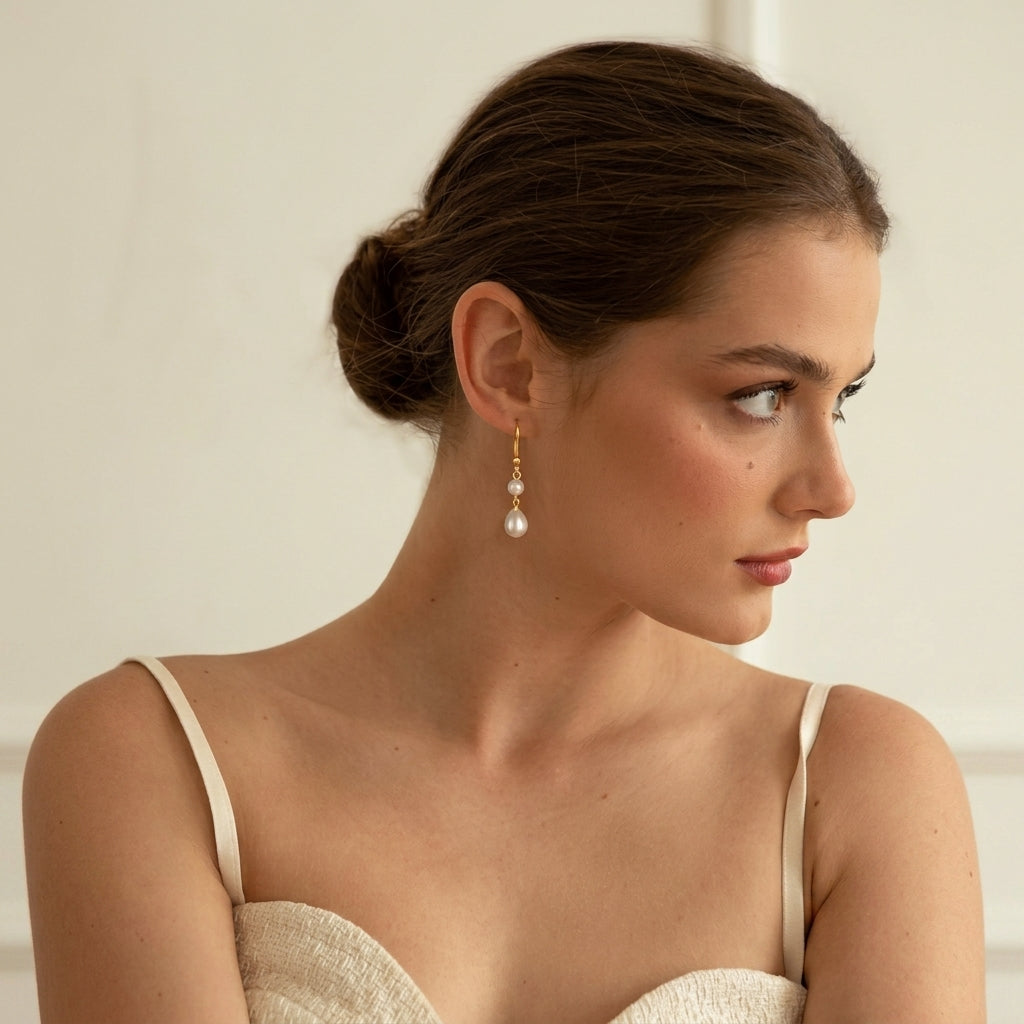 Dainty Pearl Droplets Earrings