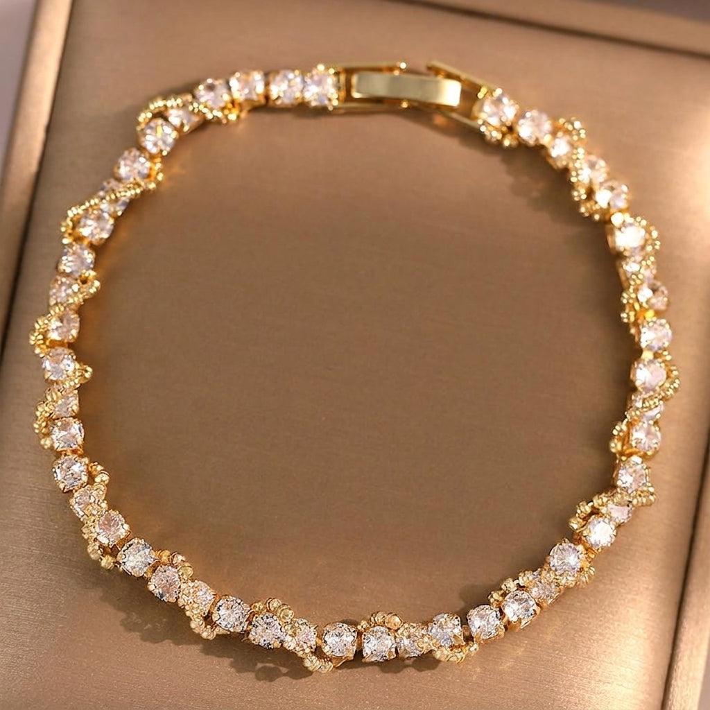 14k Twist Accent Tennis Bracelet