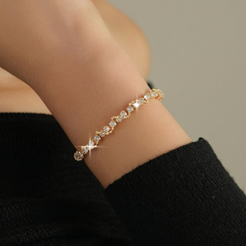 14k Twist Accent Tennis Bracelet