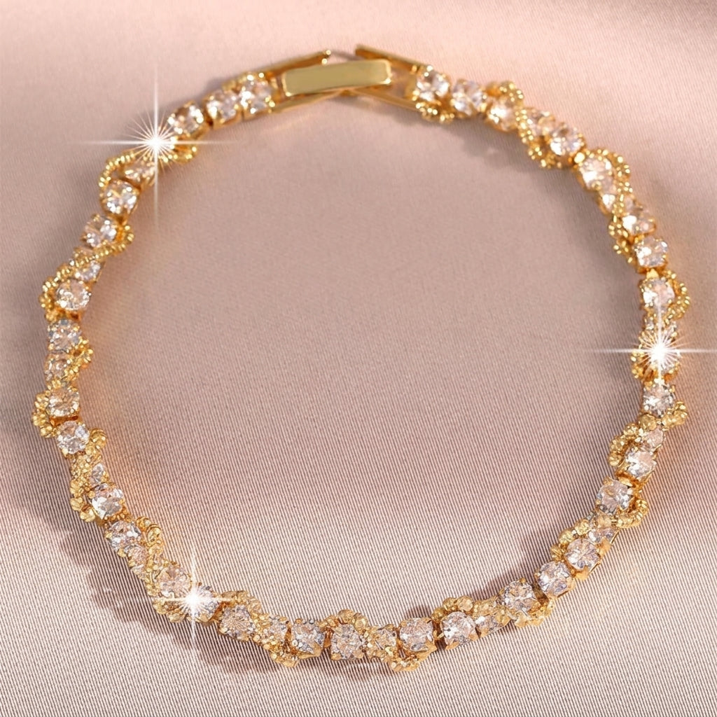 14k Twist Accent Tennis Bracelet