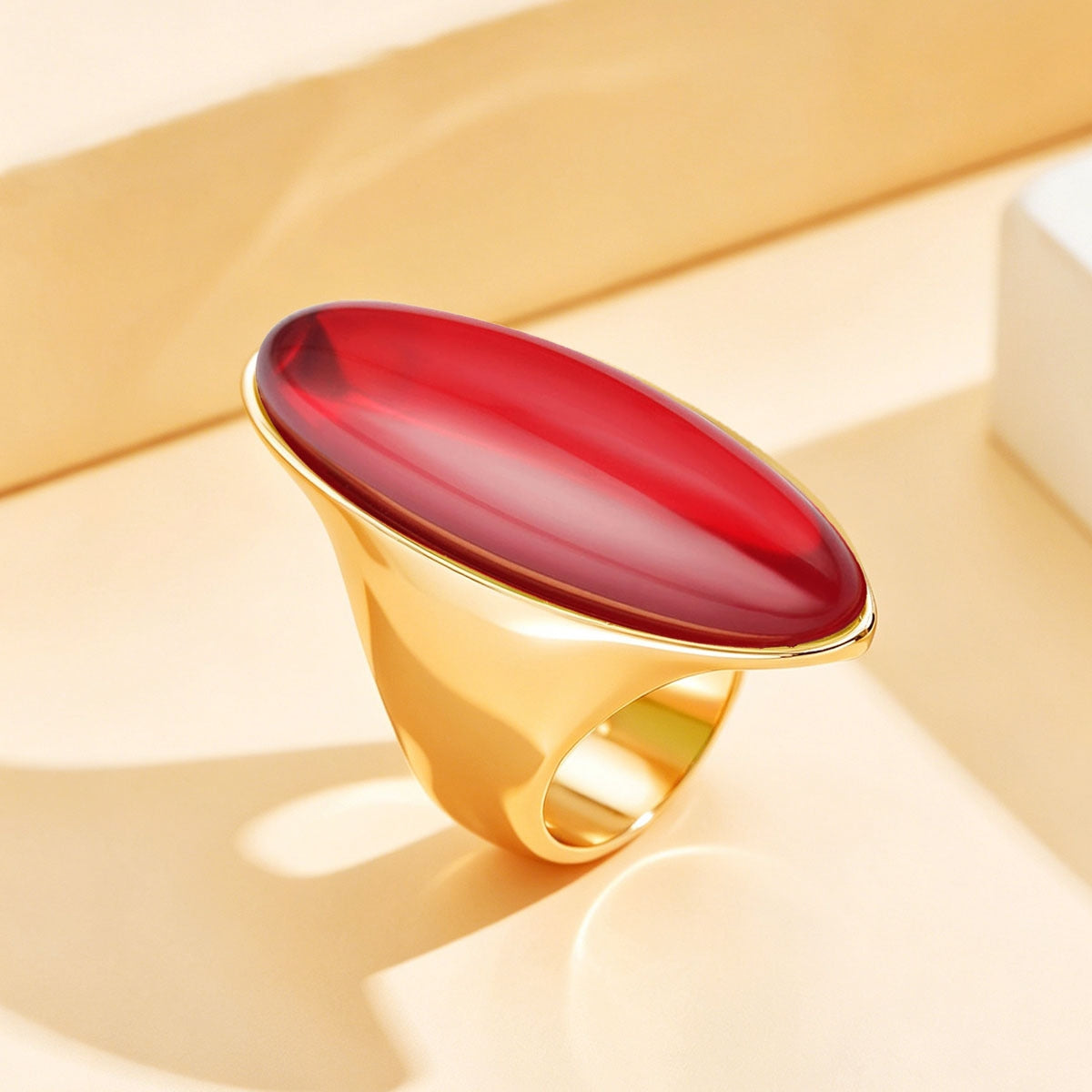 Oval Chunky Crystal Ring