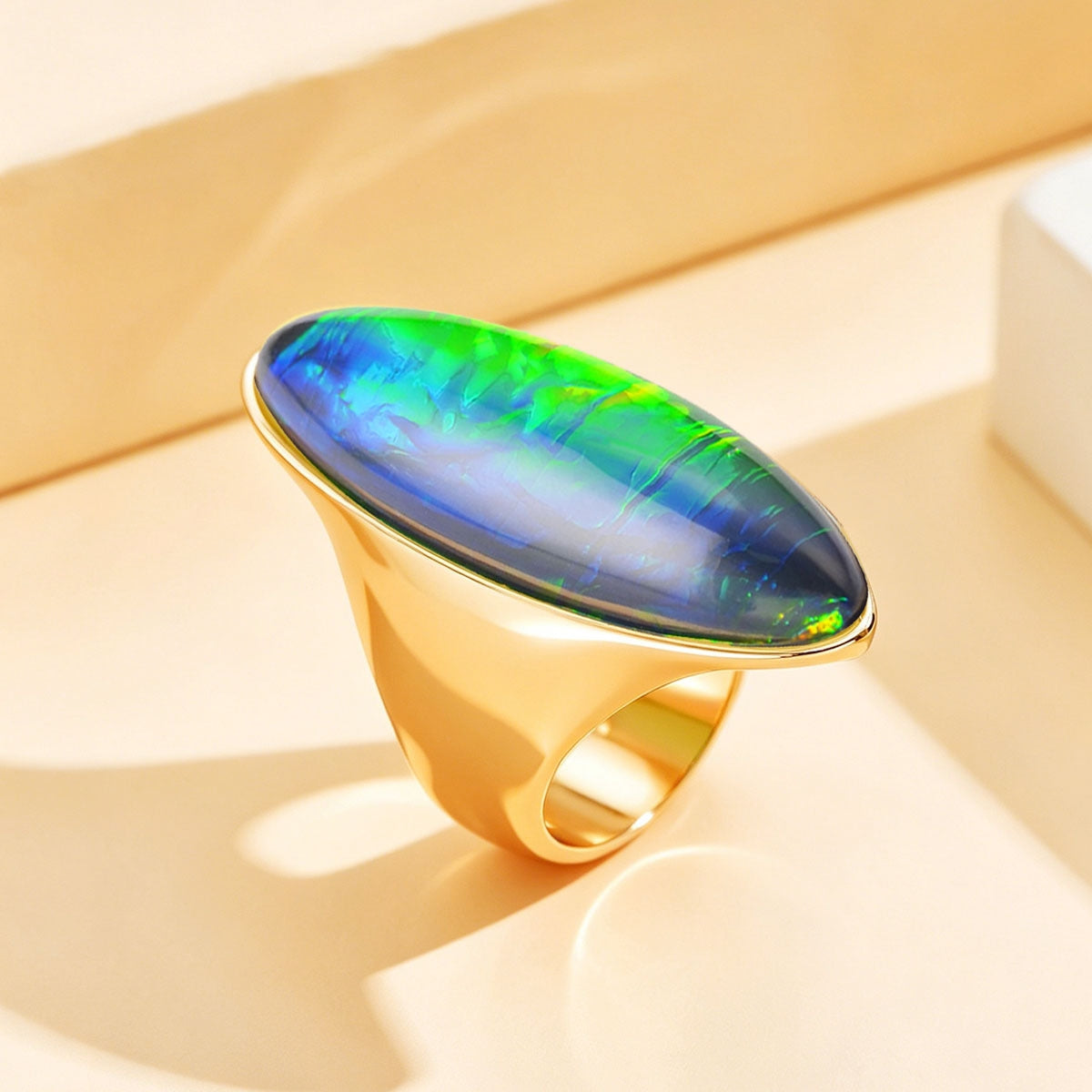 Oval Chunky Crystal Ring