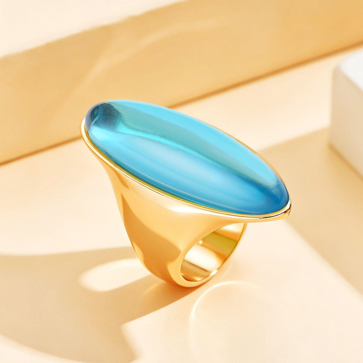 Oval Chunky Crystal Ring