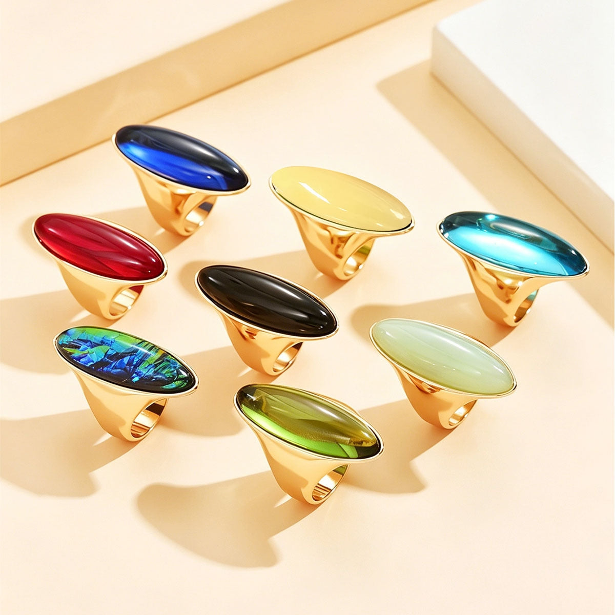 Oval Chunky Crystal Ring