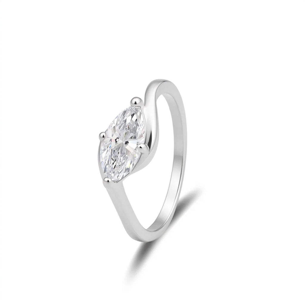 Marquise Cut Crossover Ring