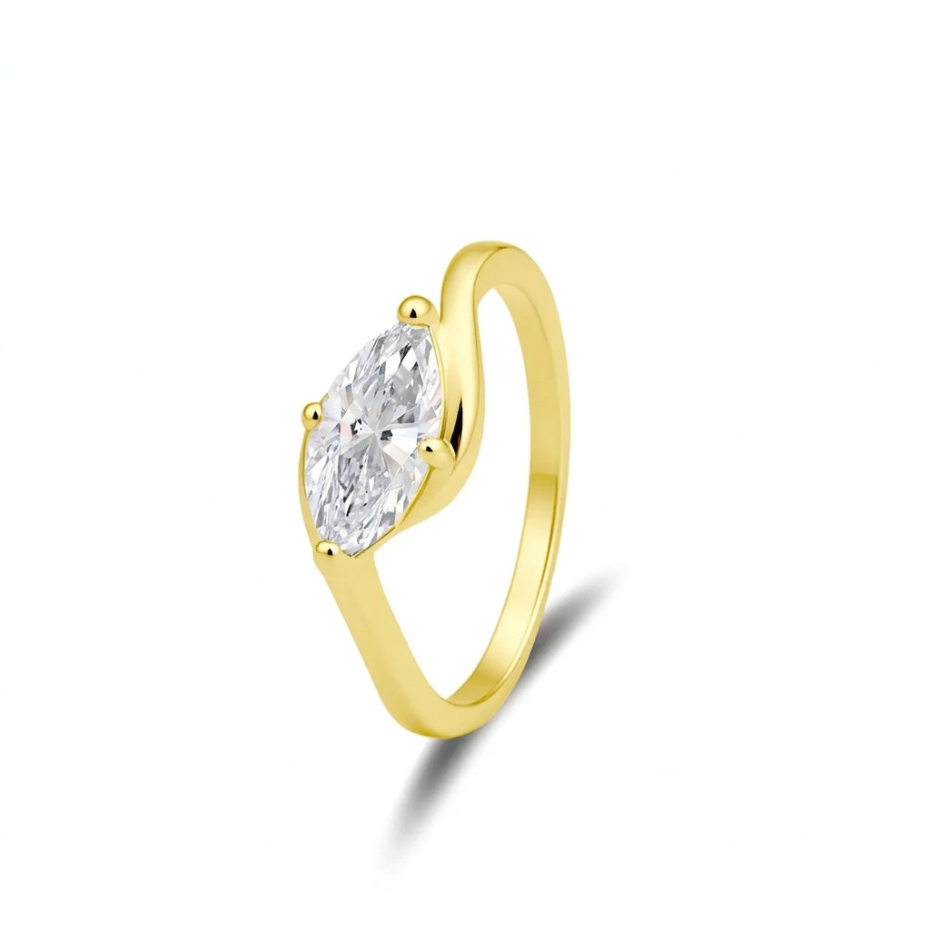 Marquise Cut Crossover Ring