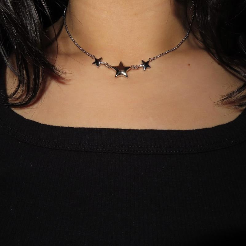 Triple Bubble Star Pendant Necklace