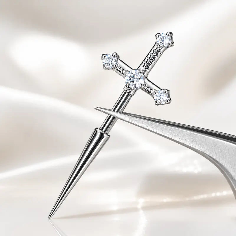 16G Dagger Cross Helix Piercing Earring