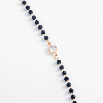 Layered Black Crystal Necklace - Veinci