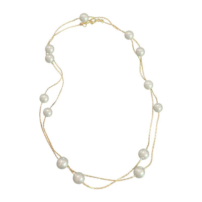 Layered Pearl Classy Choker Necklace - Veinci