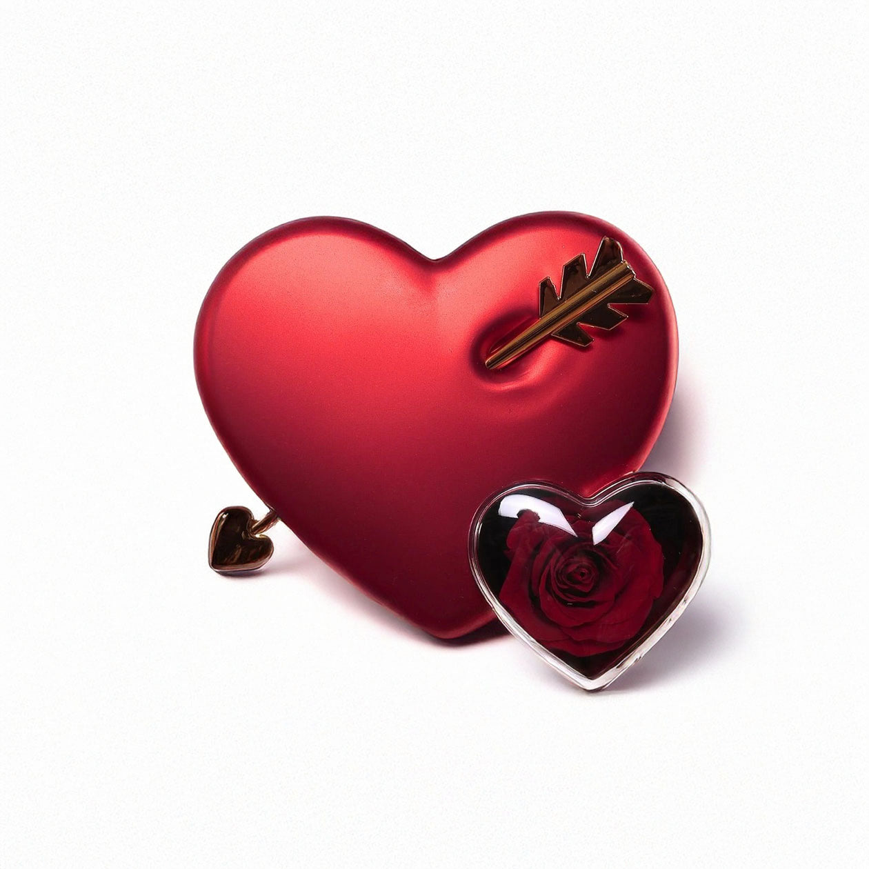 Eternal Love Box Dual Hearts Engraved Necklace