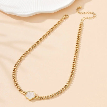 Lucky Clover Cuban Chain Necklace and Bracelet Set - Veinci