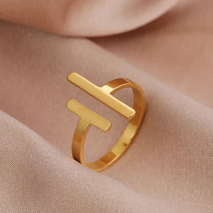 Minimal Adjustable Asymmetric Open Bar Ring - Veinci