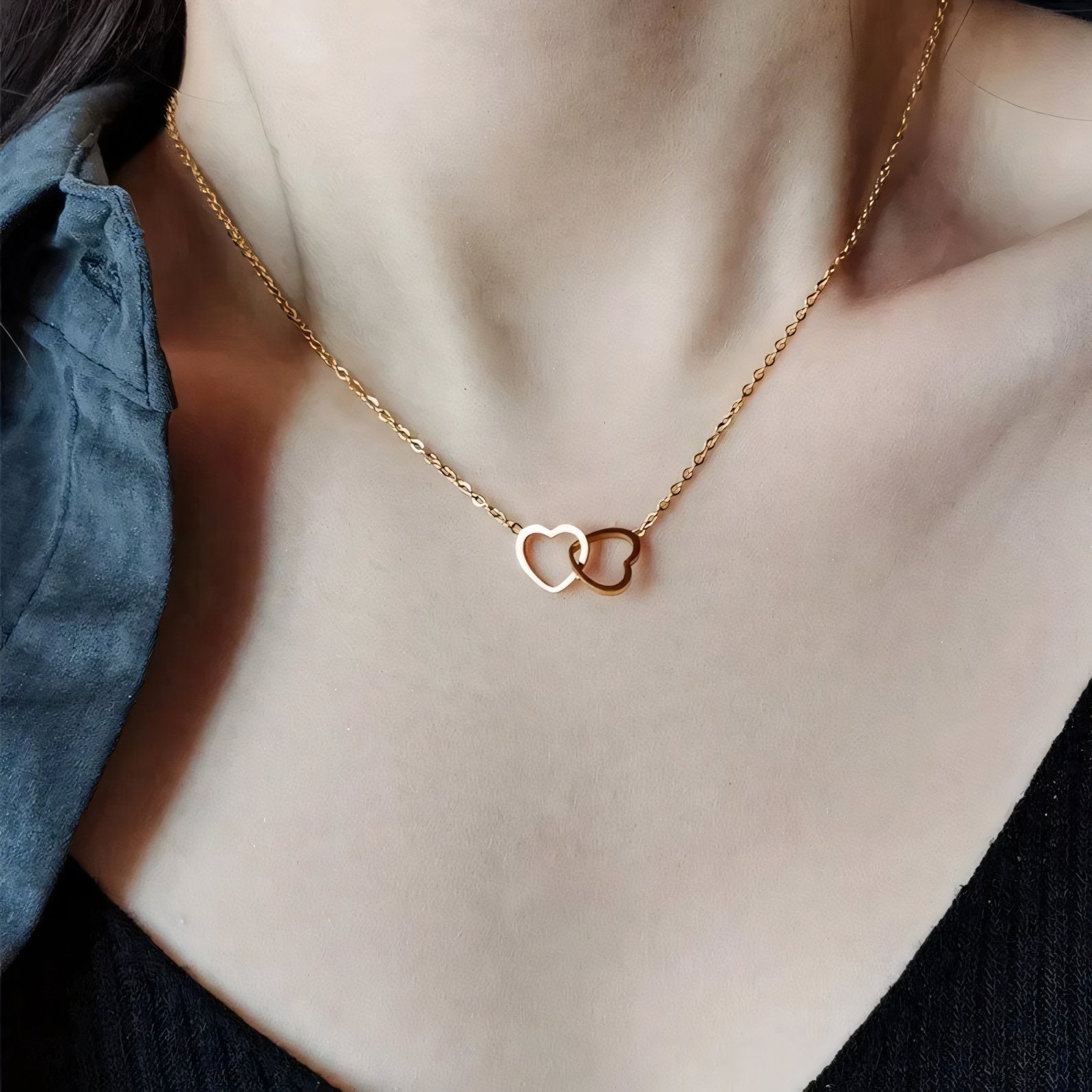 Minimal Love Lock Heart Necklace - Veinci