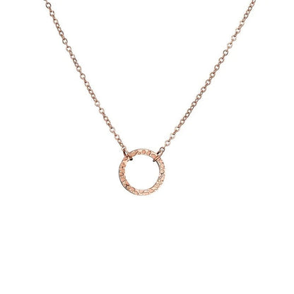 Minimal Textured Circle Necklace - Veinci