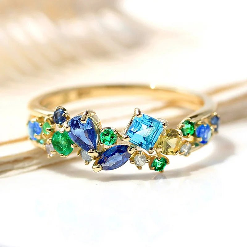 Oceanic Gem Mine Dazzling Ring - Veinci