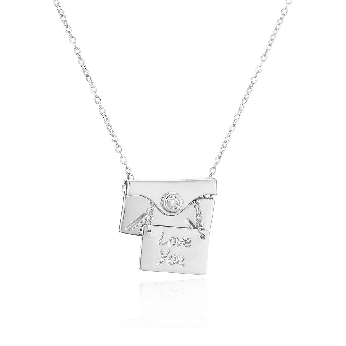 Open & Close I Love You Envelope Necklace - Veinci