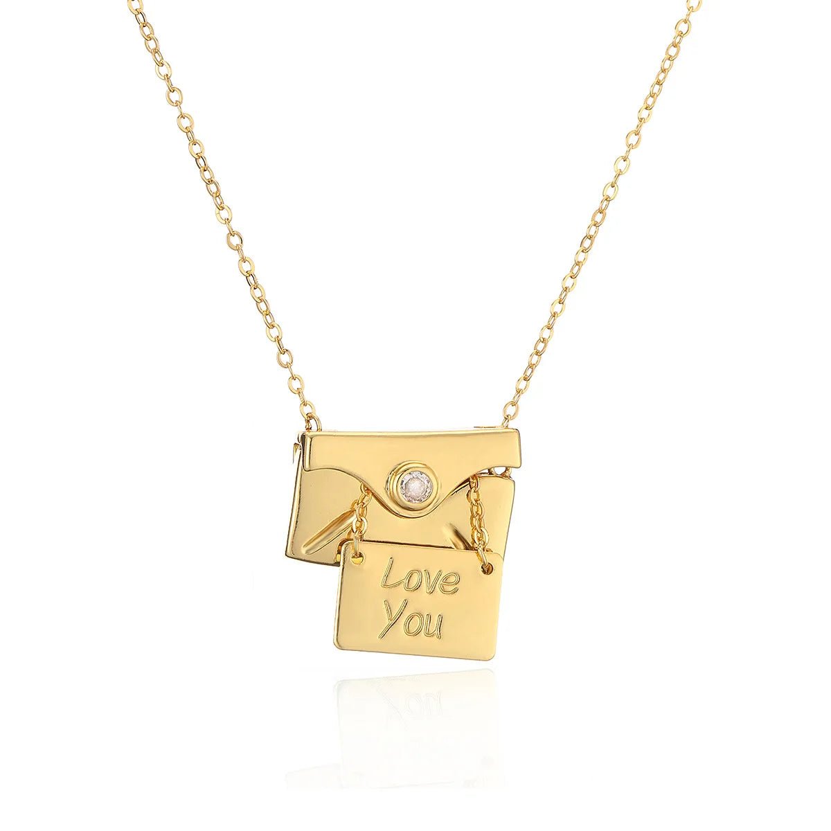 Open & Close I Love You Envelope Necklace - Veinci