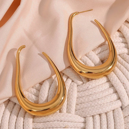 Pear Outlined Hoop Earrings - Veinci