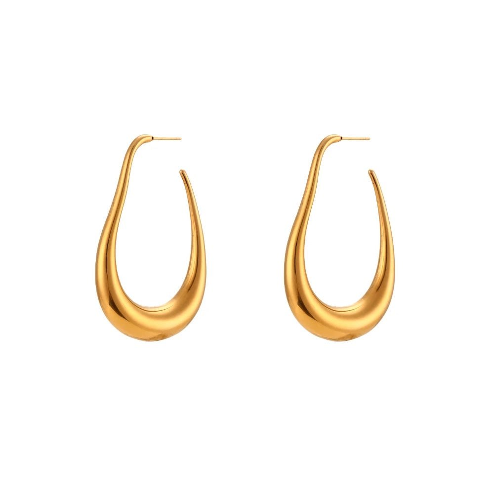 Pear Outlined Hoop Earrings - Veinci