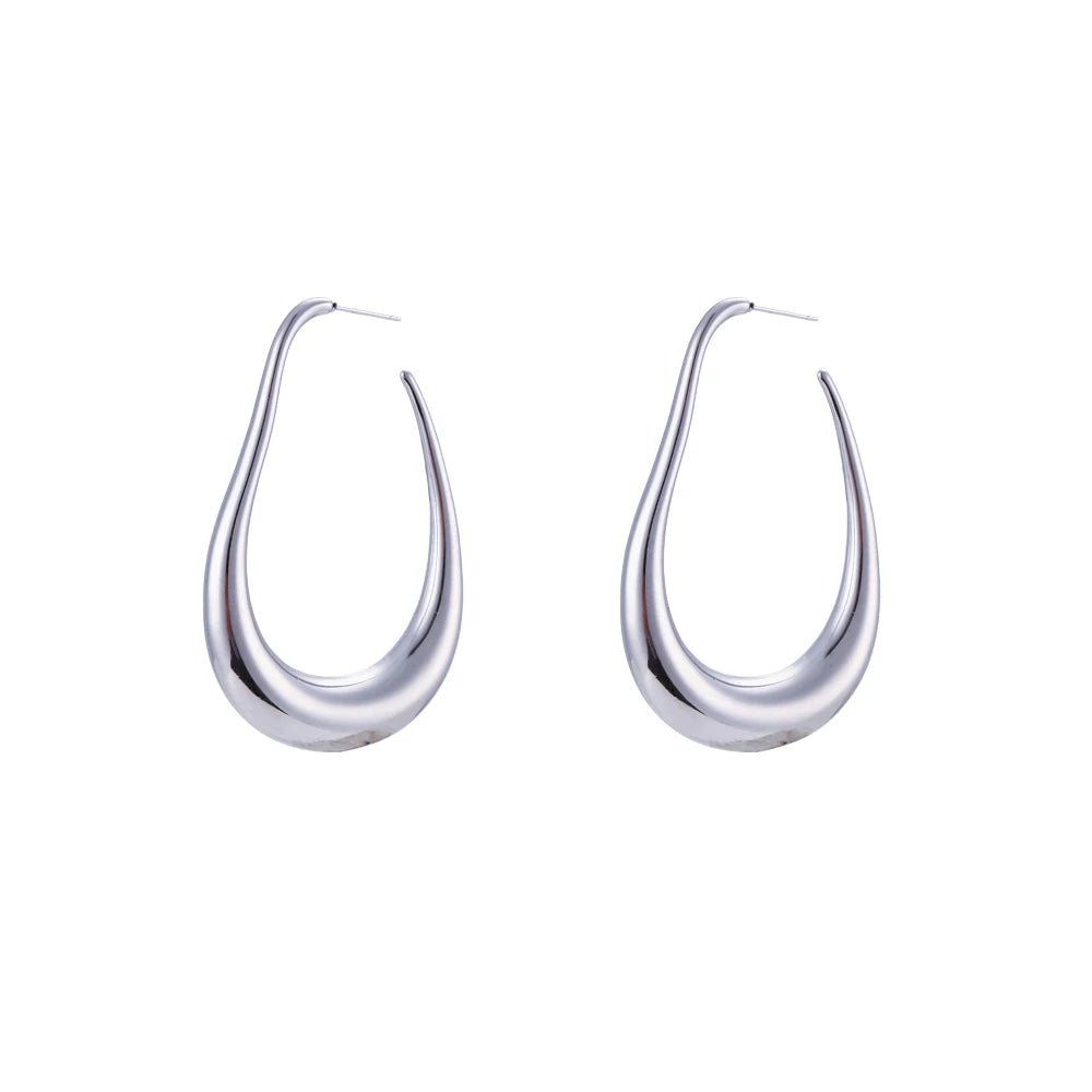 Pear Outlined Hoop Earrings - Veinci