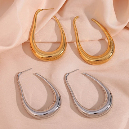 Pear Outlined Hoop Earrings - Veinci