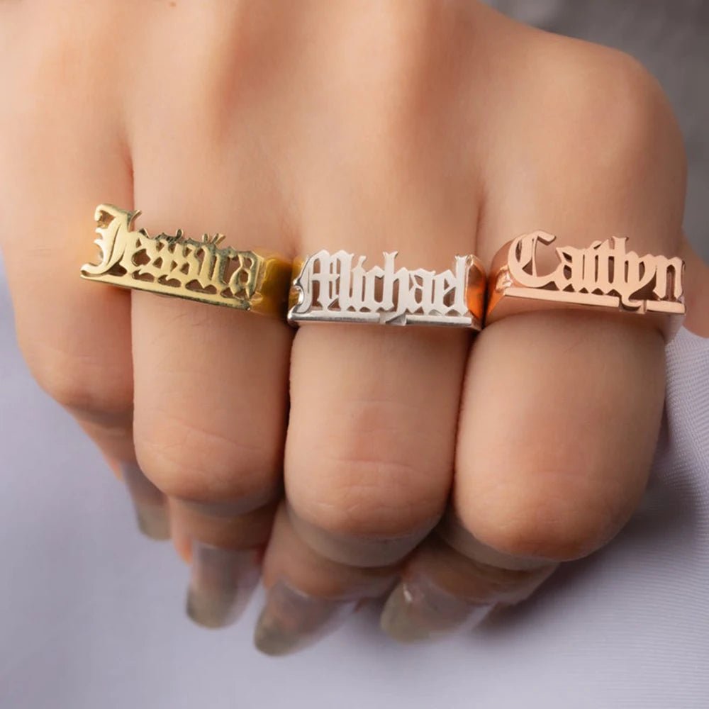 Personalized Name Classy Rings - Veinci