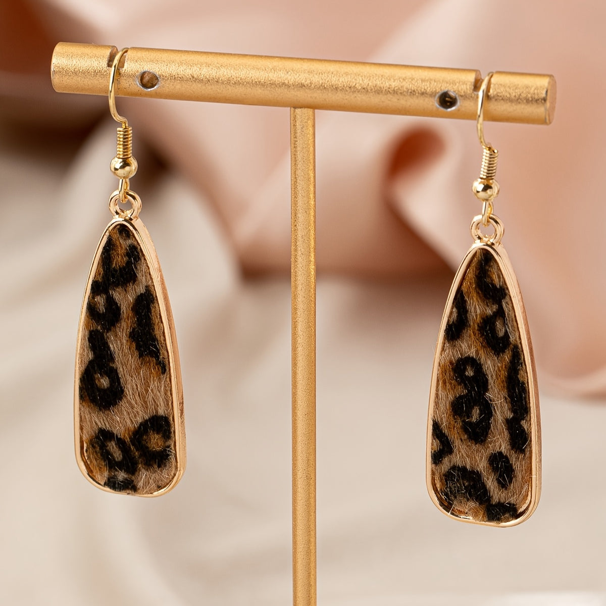 Leopard Print Geometric Earrings