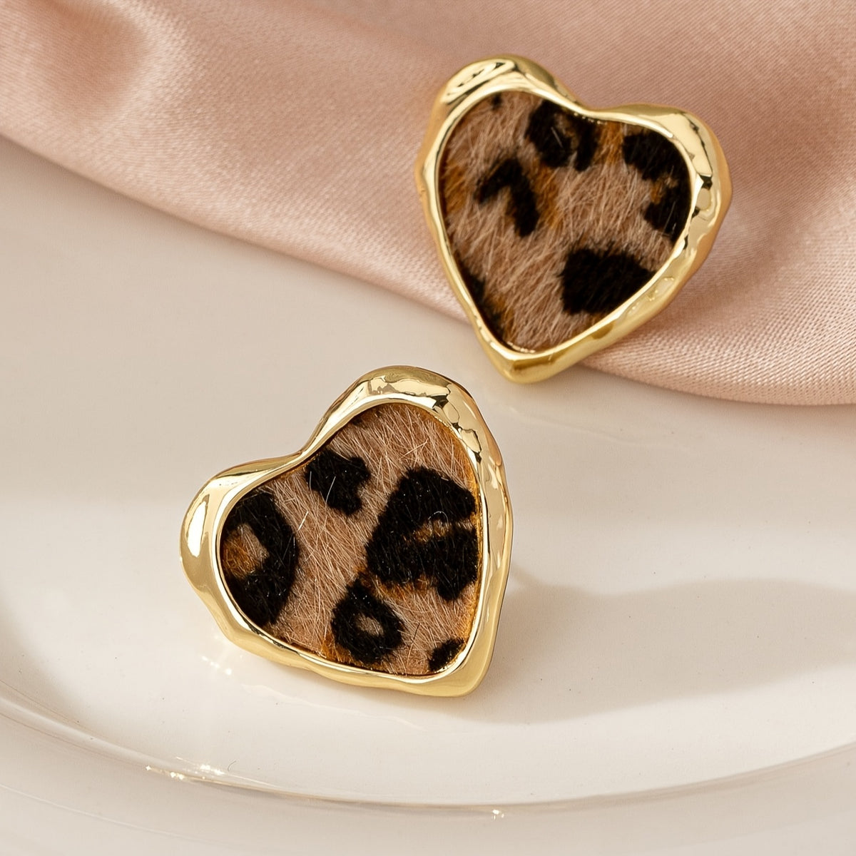 Leopard Print Geometric Earrings