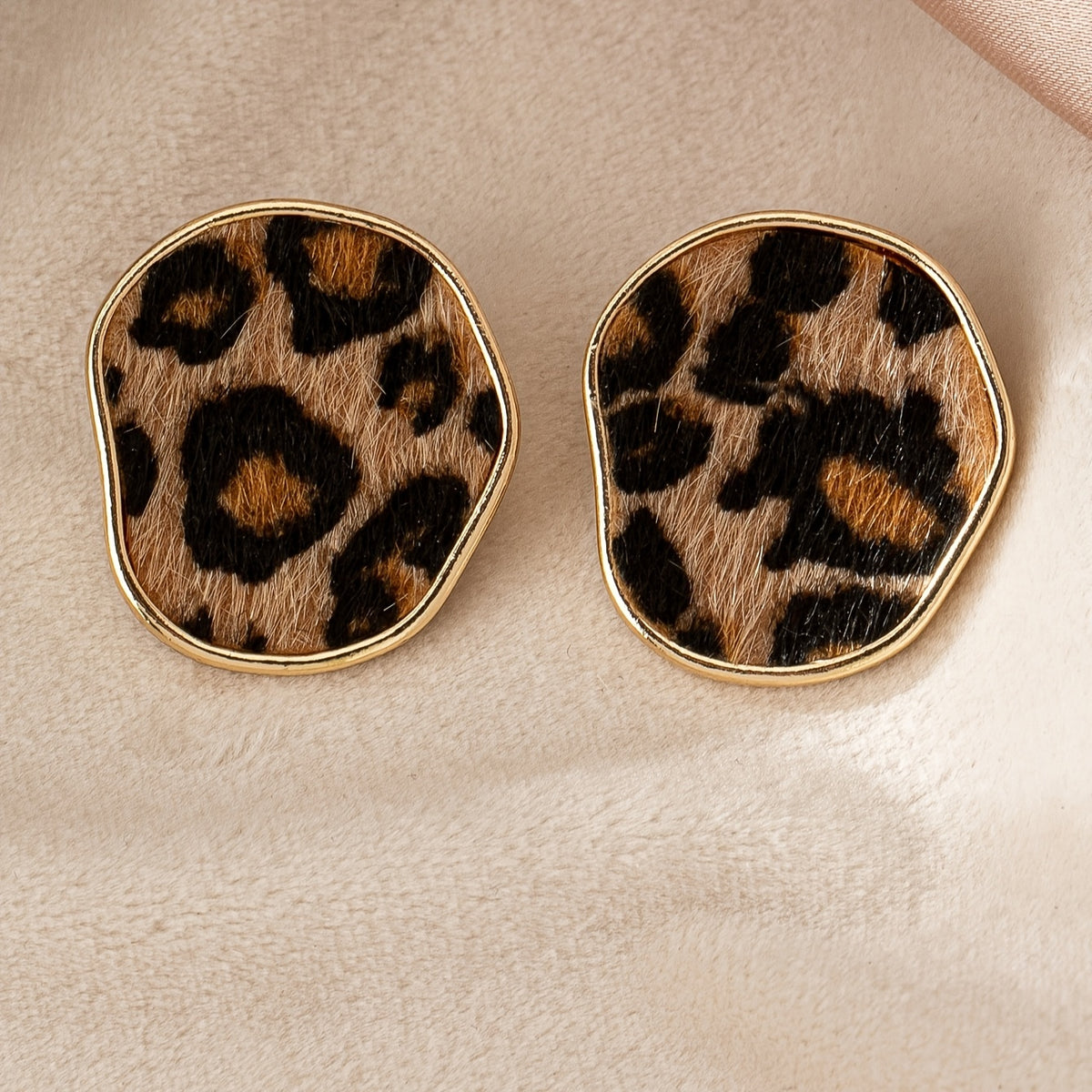 Leopard Print Geometric Earrings