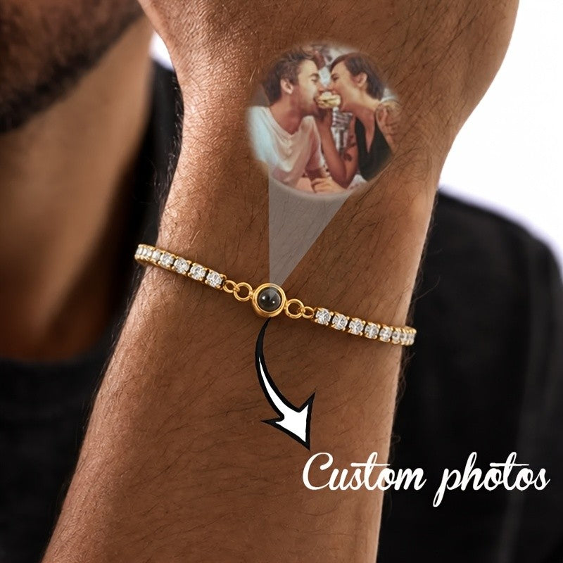 18k Elegant Custom Photo Projection Bracelet