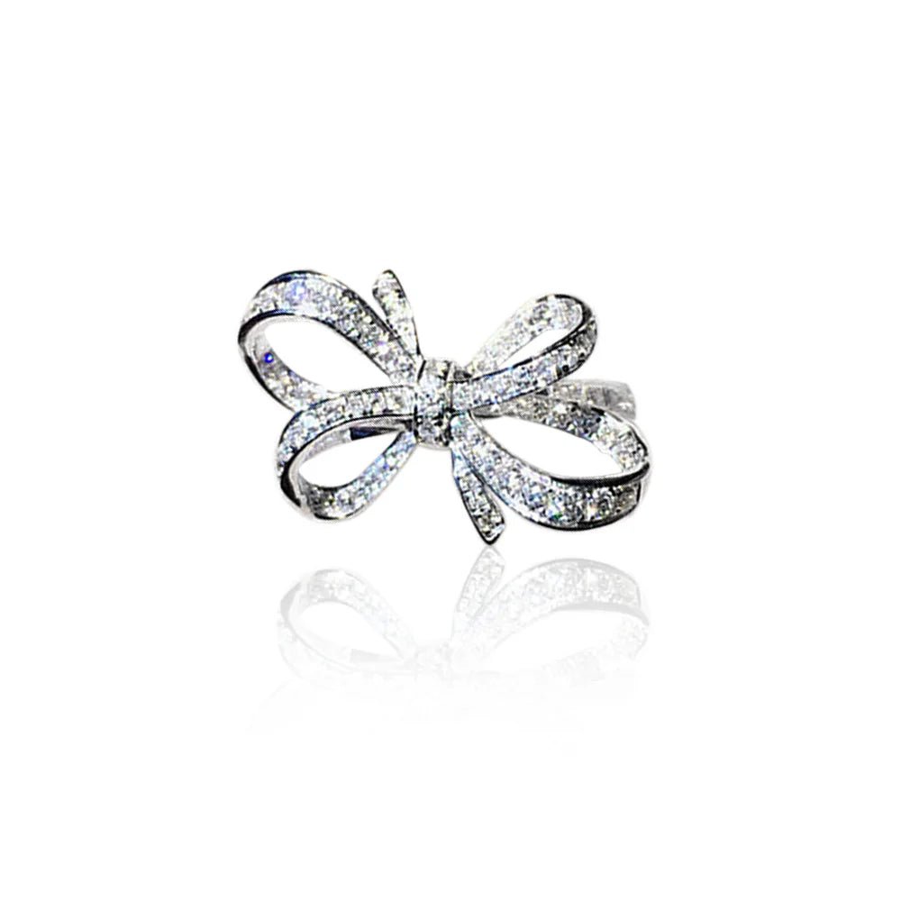 Romantic Bow Shaped Diamond Ring - Veinci