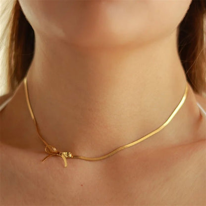 Romantic Dainty Bow Necklace - Veinci