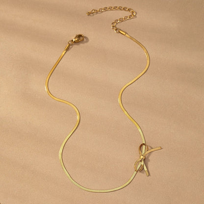Romantic Dainty Bow Necklace - Veinci