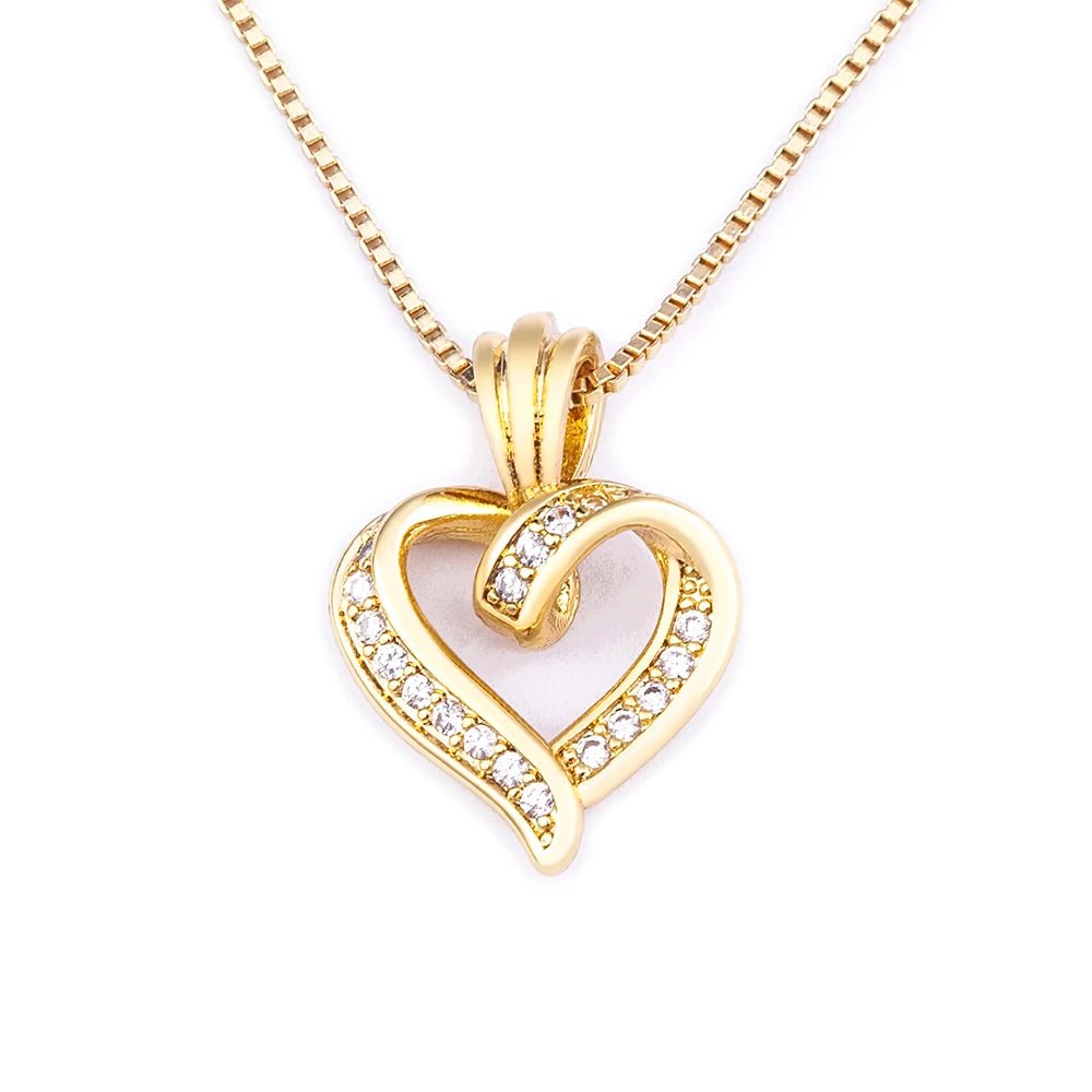 Romantic Diamond Heart Pendant Necklace - Veinci