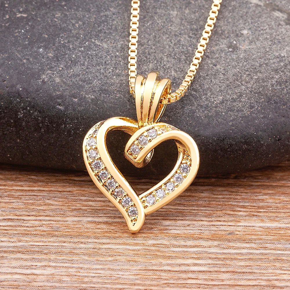 Romantic Diamond Heart Pendant Necklace - Veinci