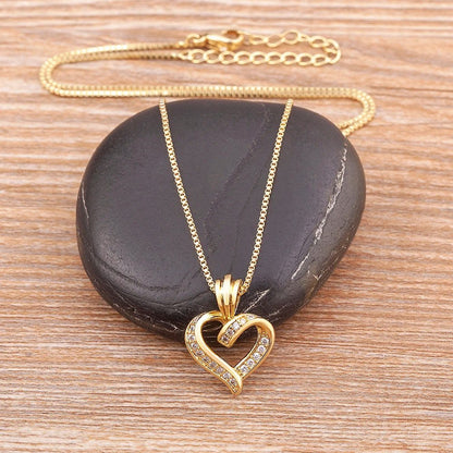 Romantic Diamond Heart Pendant Necklace - Veinci