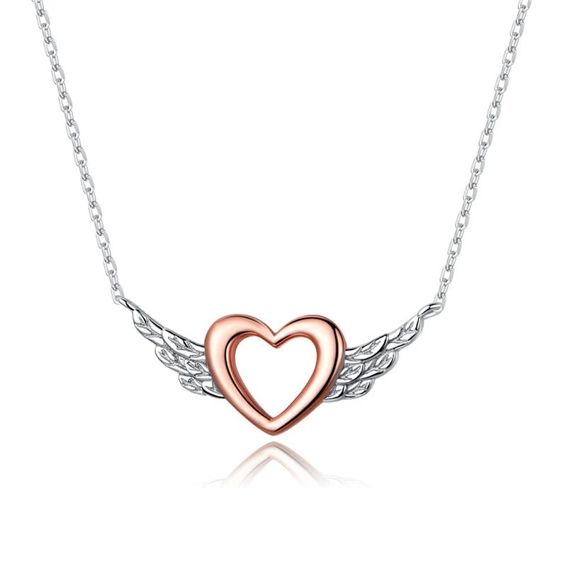 S925 Angel Wings Heart Necklace - Veinci