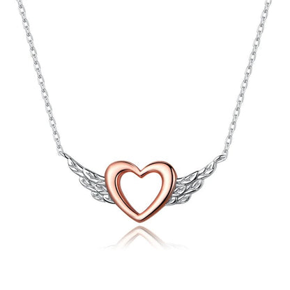 S925 Angel Wings Heart Necklace - Veinci