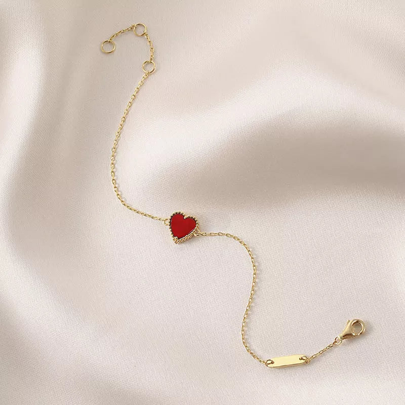 S925 Dainty Heart Chain Bracelet - Veinci