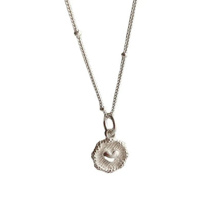 S925 Dainty Heart Coin Satellite Necklace - Veinci