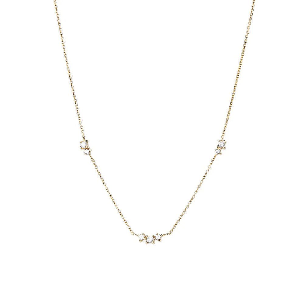 S925 Dainty Triple Zircon Necklace - Veinci