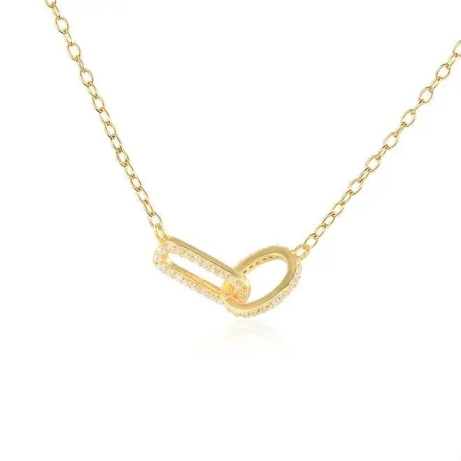 S925 Forever Linked Diamond Contrast Necklace - Veinci