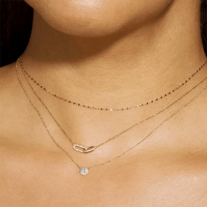 S925 Forever Linked Diamond Contrast Necklace - Veinci