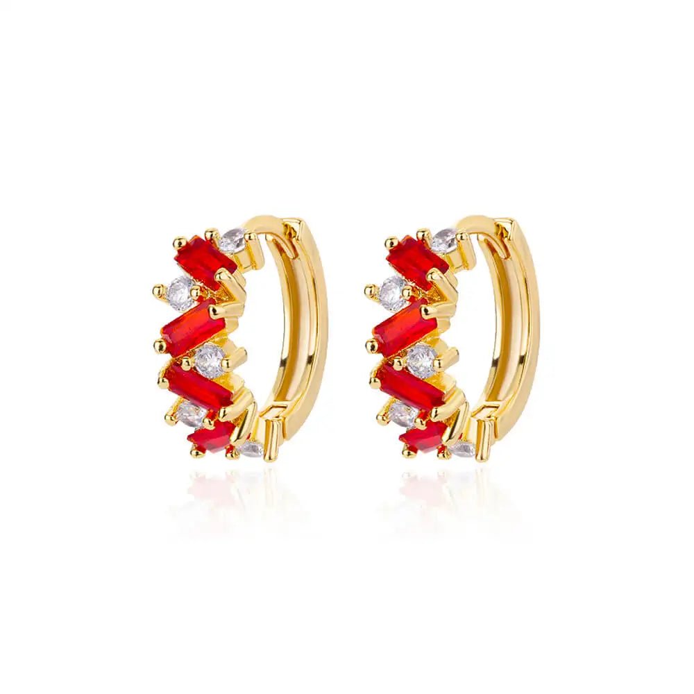 Scattered Diamonds Hoop Earrings - Veinci