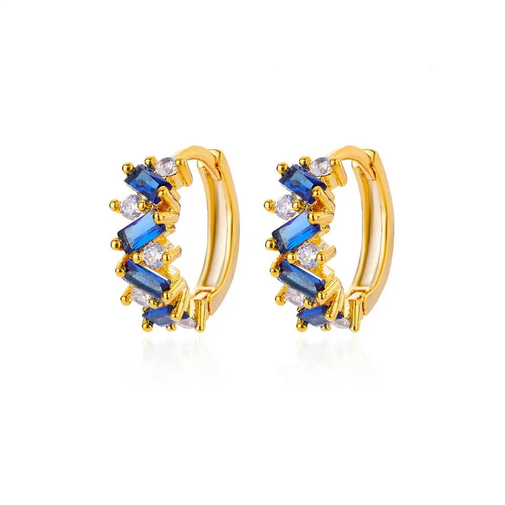 Scattered Diamonds Hoop Earrings - Veinci