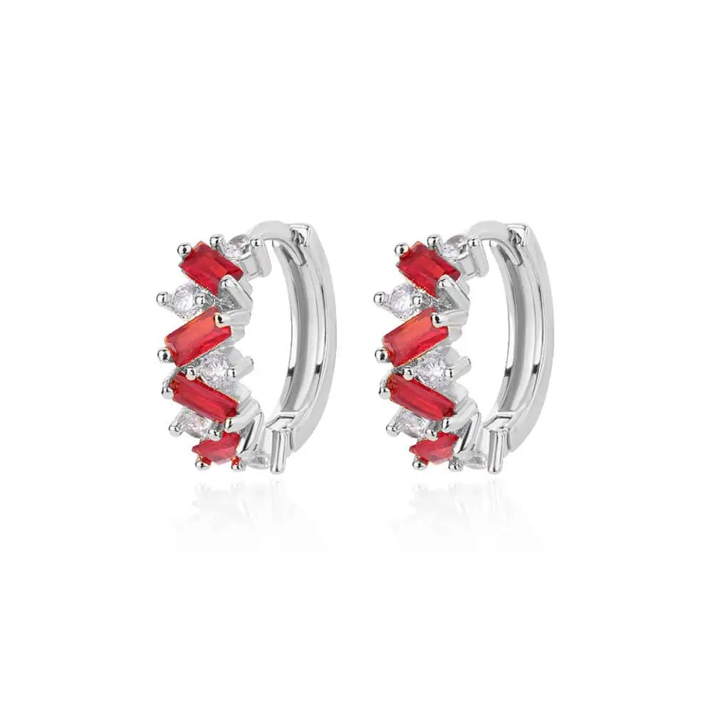 Scattered Diamonds Hoop Earrings - Veinci