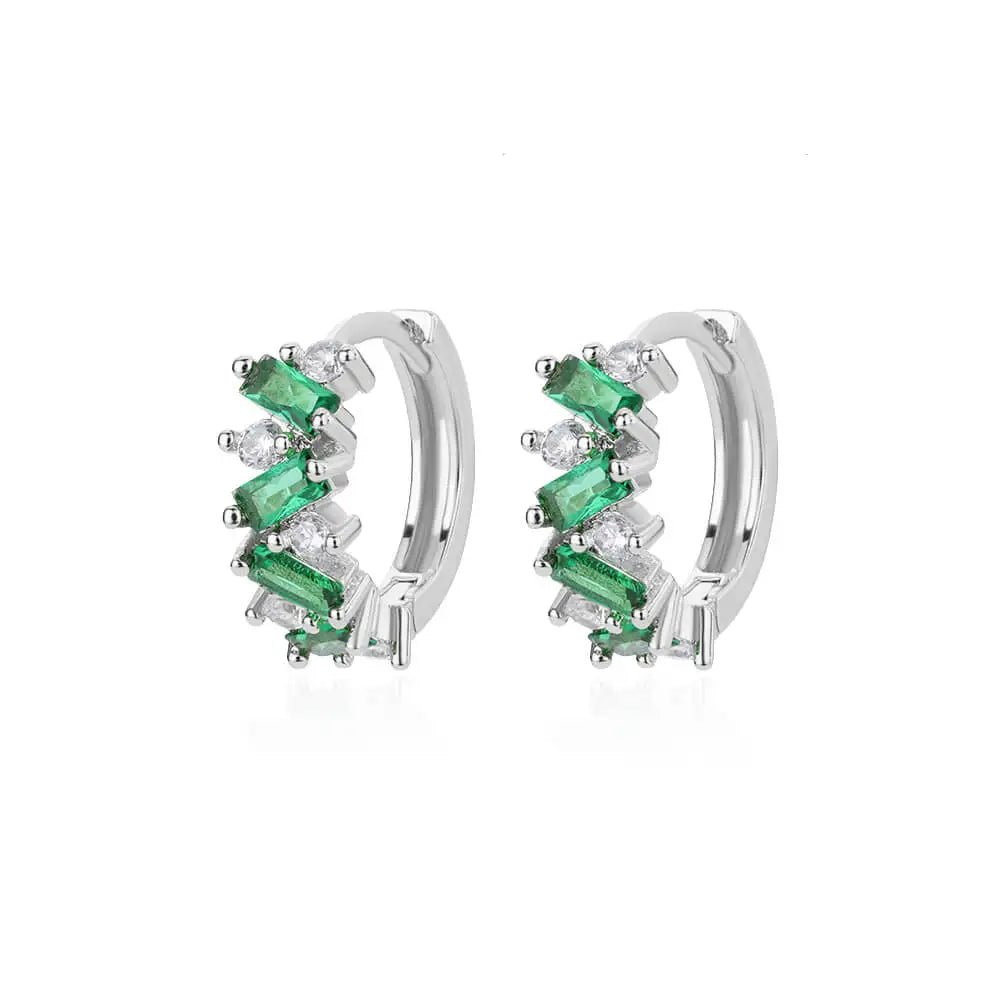 Scattered Diamonds Hoop Earrings - Veinci