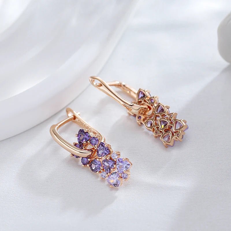 Scattered Simulated Amethyst Earrings - Veinci